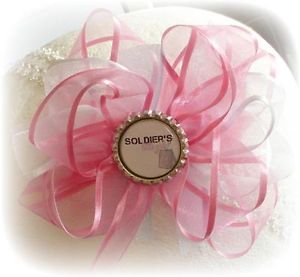 Pink White Soldier's Little Girl Toddler Girls Hair Bows 4" Dress Party Clothes