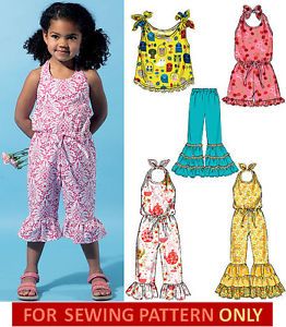 Sewing Pattern Make Girls Summer Clothes Jumpsuit Top Pants Toddler 2 Child 8