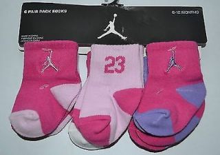 Nike Jordan Baby Girl 6 Pairs Socks 6 12M New