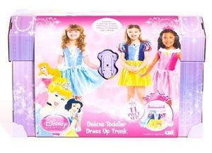 Disney Princess Deluxe Toddler Dress Up Trunk with 3 Outfits Royal Accessories