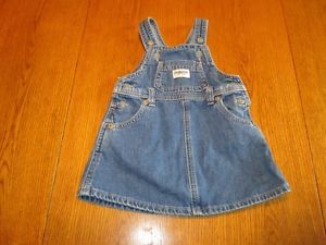 OshKosh Denim Jumper Dress Used Infant Baby Girls Clothing Clothes Size XL 12