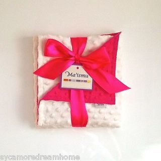 BNWT Designer MA’Ismu Soft Minky Dot Baby Blankets Pink and Cream  xmas Gift