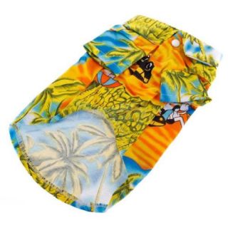 New Summer Beach Hawaii Print Dog T Shirt Camp Shirt Casual Clothes Apparel M