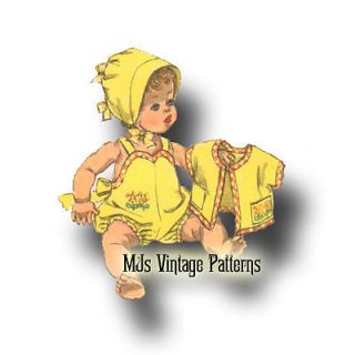 Vtg Baby Doll Dress Bonnet Pattern 19" 20" 21" Betsy Wetsy Tiny Tears DY Dee