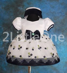 Wedding Flower Girl Pageant Party Dress White Blue Purple Baby Toddler 12M 3 065