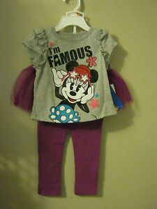 New Disney Minnie Mouse I'M Famous Tutu Pants Outfit Set 24 Mons Infant Clothing