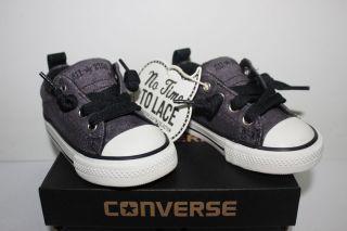 New Converse Street Ox Slip on Shoes Rabbit Black Baby Toddler Infant 4 5 7 8 10