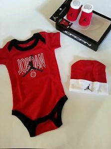 Nike Air Jordan Baby Infant Boy Bodysuit Romper Set Hat Shoes Booties Socks 0 6M