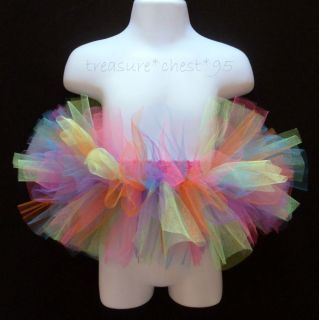 Rainbow Tutu Infant Skirt Baby Shower Toddler Outfit Birthday Pink Orange Purple