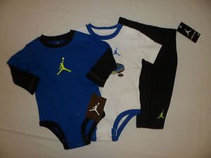 Nike Air Jordan Baby Boy Bodysuit Romper Pants Outfit Set Clothes Sz 0 3M