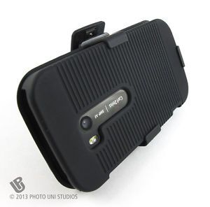 Black Hard Case Cover Belt Clip Holster Face in Out Nokia Lumia 822 Accessory