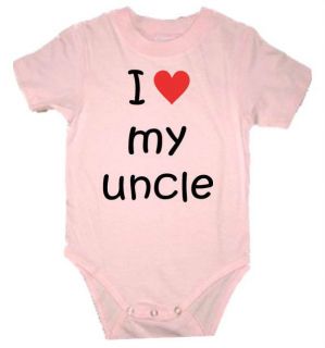 Personalised I Love My Uncle Baby Grow Vest Creeper Cute Newborn Gift Present