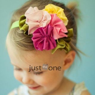 New Cute Flowers Angel Baby Infants Girls Headwear Elastic Headband Hair Band