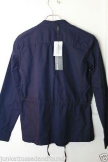 New Coupe Collection Womens Navy Blue Jacket Coat Cinch Waist Sz L C122