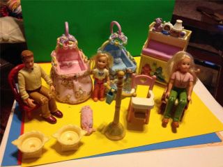Fisher Price Loving Family Dollhouse Lot 14 Baby Crib Chair Dolls Home Furniture