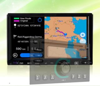 Digital 2 DIN 7" HD Car Radio DVD Player GPS Bluetooth iPod FM 4GB Map Camera
