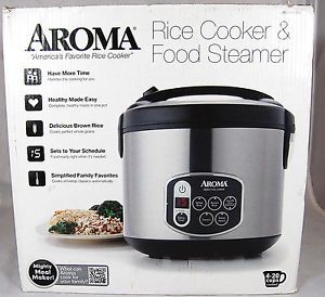 Aroma Rice Cooker Food Steamer 4 to 20 Cups Cooked Stainless Steel Arc 1010SB