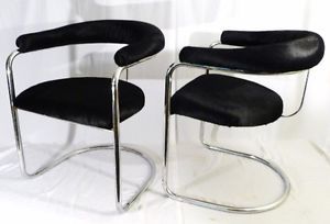 PR Bauhaus Design Thonet Mod 33 Hair Hide Modernist Art Deco Fauteil Chairs 30s