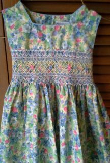 Friedknit Creations Smocked Easter Floral Toddler Girls Dress Size 3T