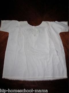 Antique Vintage Baby Gown Embroidered Smock Lawn Dress Tatting Tatted Edging