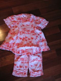 Mint 2pc Boutique Designer OILILY Pink Ruffle Dress Capri Pant Sz 18 24 $295