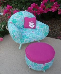 American Girl Kanani s Lounge Chair Ottoman Doll Furniture