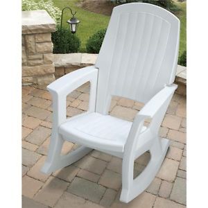 Semco Plastics White Resin Outdoor Patio Rocking Chair Semw
