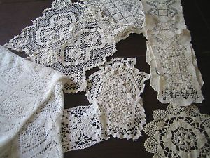 Vintage Lot of 13 Hand Crocheted Doilies Arm Chair Covers Dresser Scarf