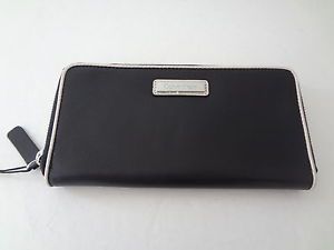 NWT Ladies' Calvin Klein Black Cement Color Zip Around Wallet