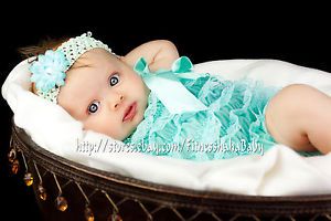 Pick One 3set Baby Girl Lace Posh Petti Ruffle Romper Hair Bow Headband 10colors