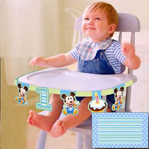 Disney Mickey Mouse 1st Birthday High Chair Decoration Kit Boy Party Supplies
