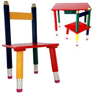 Childrens Bedroom Wood Furniture Small Boy Girl Kids Play Game Room Pencil Chair