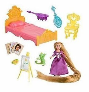 Disney Tangled Rapunzel Tower Treasures Play Set Pascal Bed Chair Easel Toy New