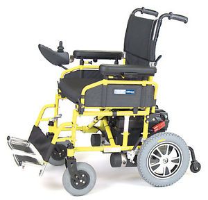 Active Care Wildcat Folding Power Chair Electric Wheelchair 18" Seat Yellow