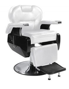 White Fashion Heavy Duty Hydraulic Recline Barber Chair Salon Beauty Shampoo 8W