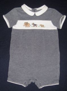 Janie and Jack Romper Layette Baby Boy Baby Elephant Safari 3 6 Months