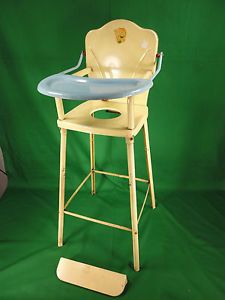 Vintage AMSCO Doll E Hichair Pressed Steel Childs Baby Doll High Potty Chair