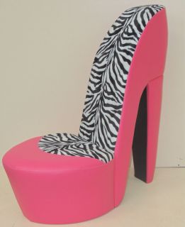 Pink Stiletto Shoe High Heel Chair Animal Print