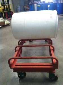 Two Industrial Heavy Duty 4 Wheel 3 Drum Barrel Cart Dolly Cradle Roller