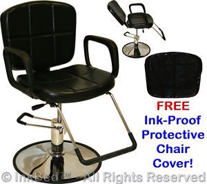 Inkbed Tattoo Black Reclining Hydraulic Barber Chair Ink Bed Salon Equipment
