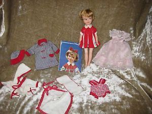 Vintage Penny Brite Doll Lot Clothing Shoes Hats Original Brochure 1963 Deluxe