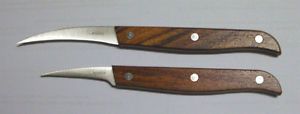 2 x Carving Fruit Vegetable Cutter Wood Handle Tools Cutlery Kitchen Thai Knife
