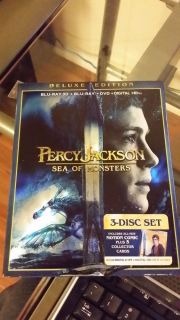 Percy Jackson Sea of Monsters Blu Ray DVD 2013 3 Disc Set Digital 3D