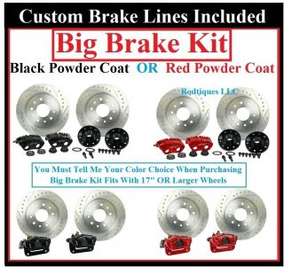Big Disc Brake Conversion Kit Custom Brake Lines 64 72 GM A F x Body M 2"DS