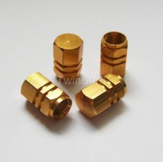 Wheel Tyre Tire Valve Stem Caps Air Dust Covers Gold for Acura Toyota Lexus Benz