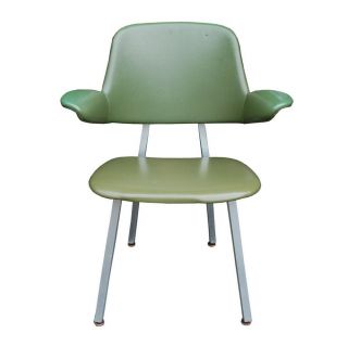 Vtg Mid Century Modern Shaw Walker Aluminum Desk Arm Chair Industrial Kagan C