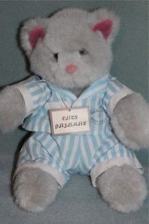The North American Teddy Bear Co Kitty Cat "Cats Pajamas" Plush Toy Doll 1988