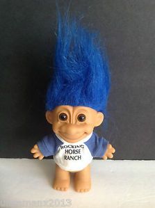 Vintage 7 inch Russ Troll Doll with Shocking Blue Hair Item No 18600 RARE