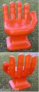 Giant Orange Hand Shaped Chair 33" Tall Adult Size 70's Retro Eames iCarly New