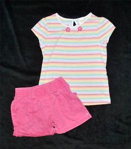 Gymboree OshKosh B'Gosh Girls Toddler Shirt Shorts 2 Piece Set Size 5